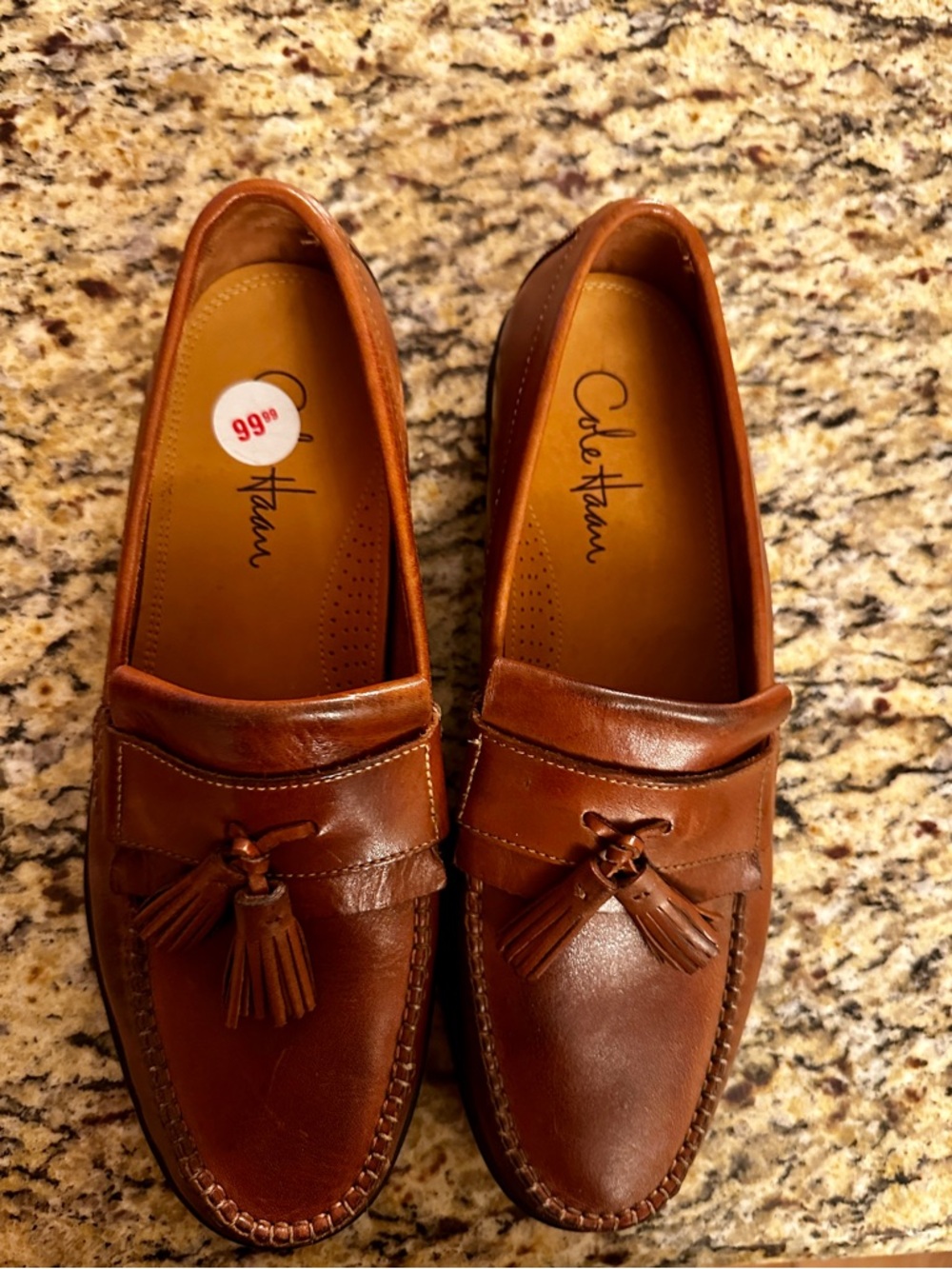 Cole Haan Men's Tan Leather Tassel Loafers NEW size 9.5